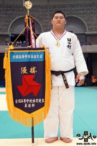 第68回インターハイ柔道競技、100kg超級優勝の斉藤立(国士舘高)