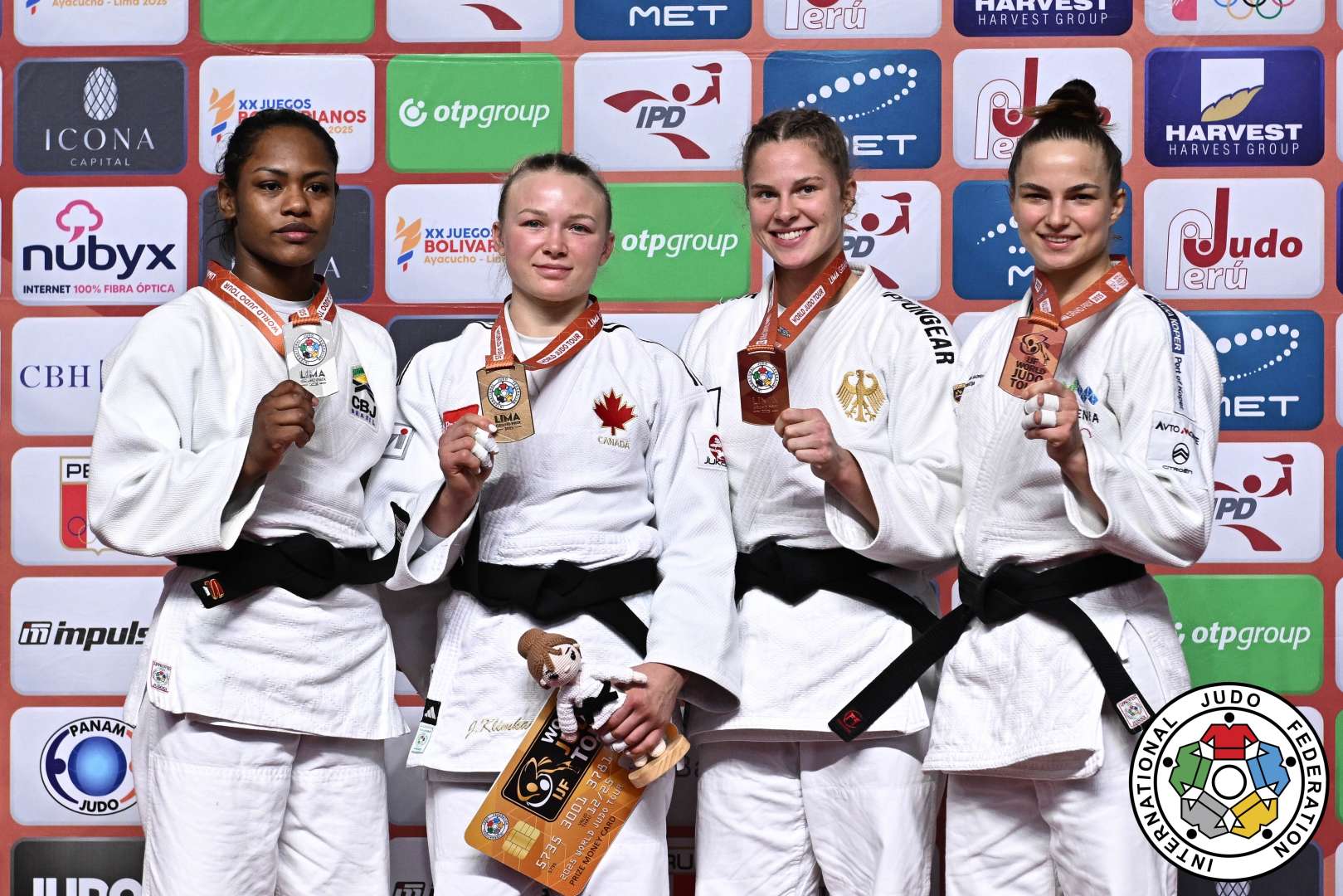 -63kg Medalists. From left, SILVA, Nauana, KLIMKAIT, Jessica, STOLZE, Friederike, KAJZER, Kaja.