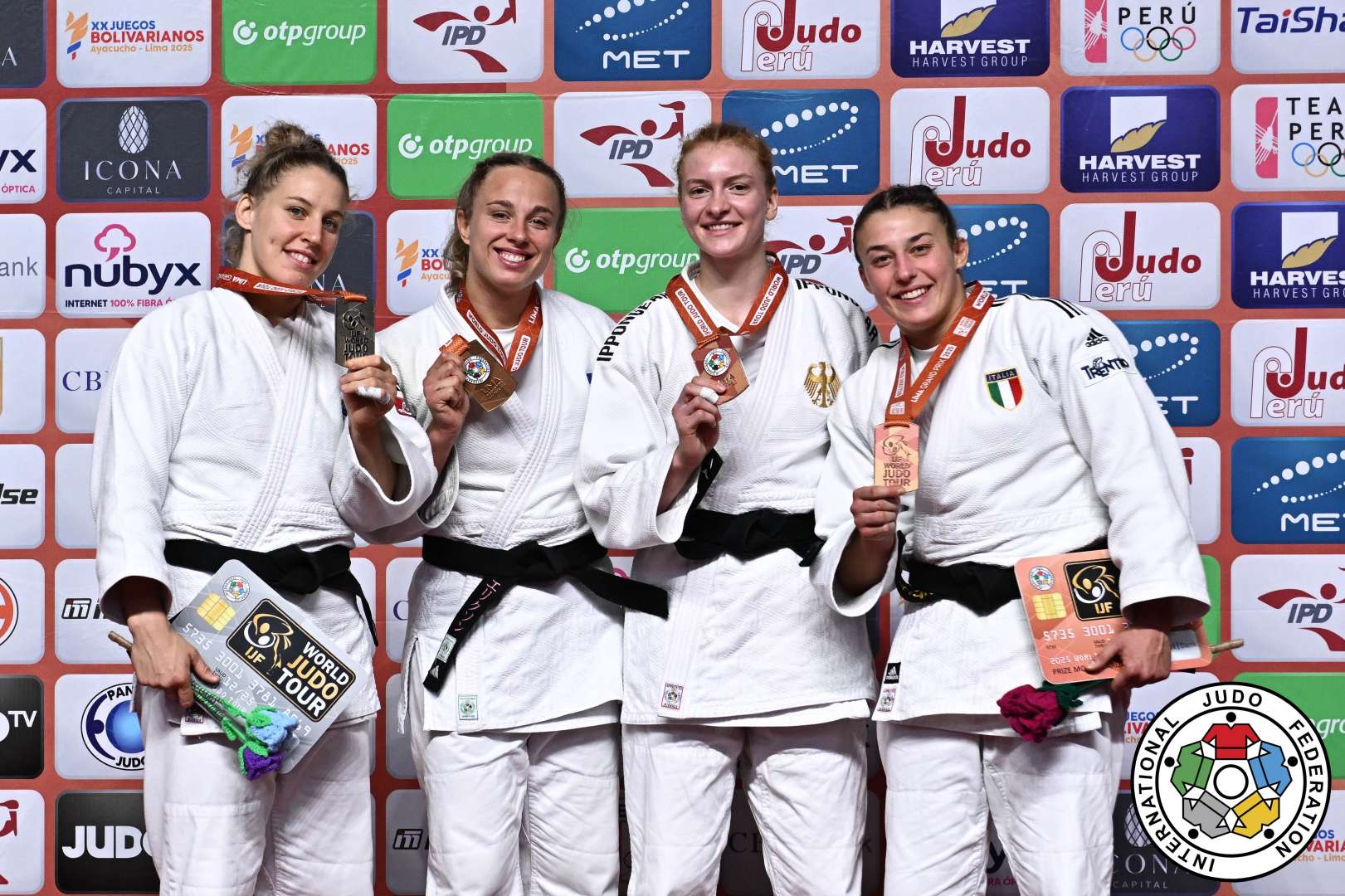 -70kg Medalists. From left, STANGHERLIN, Giorgia, ERIKSSON, Ida, BOCK, Samira, PEDROTTI, Irene.