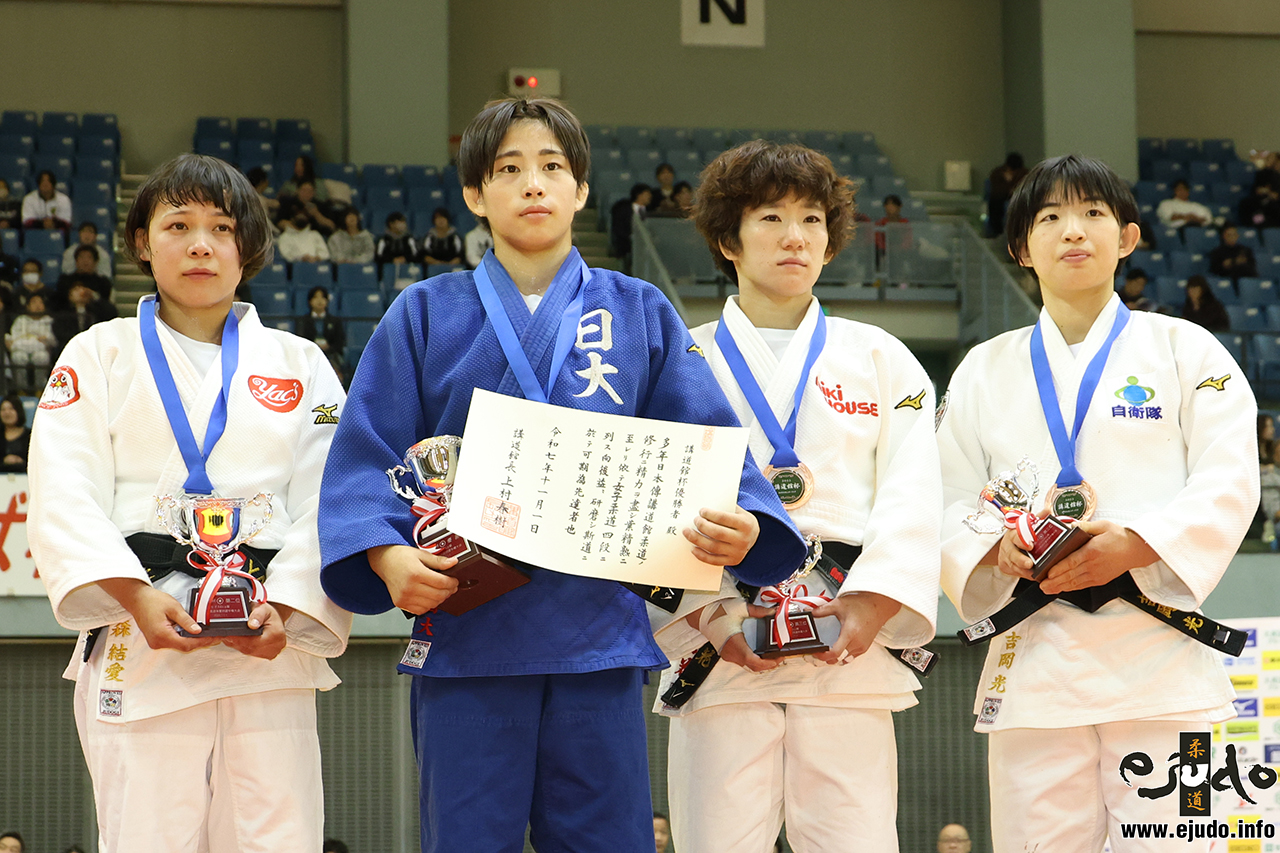 -48kg Medalists. From left, MORI, Yua, HARADA, Mizuki, ARAKAWA, Tomoka, YOSHIOKA, Hikari.