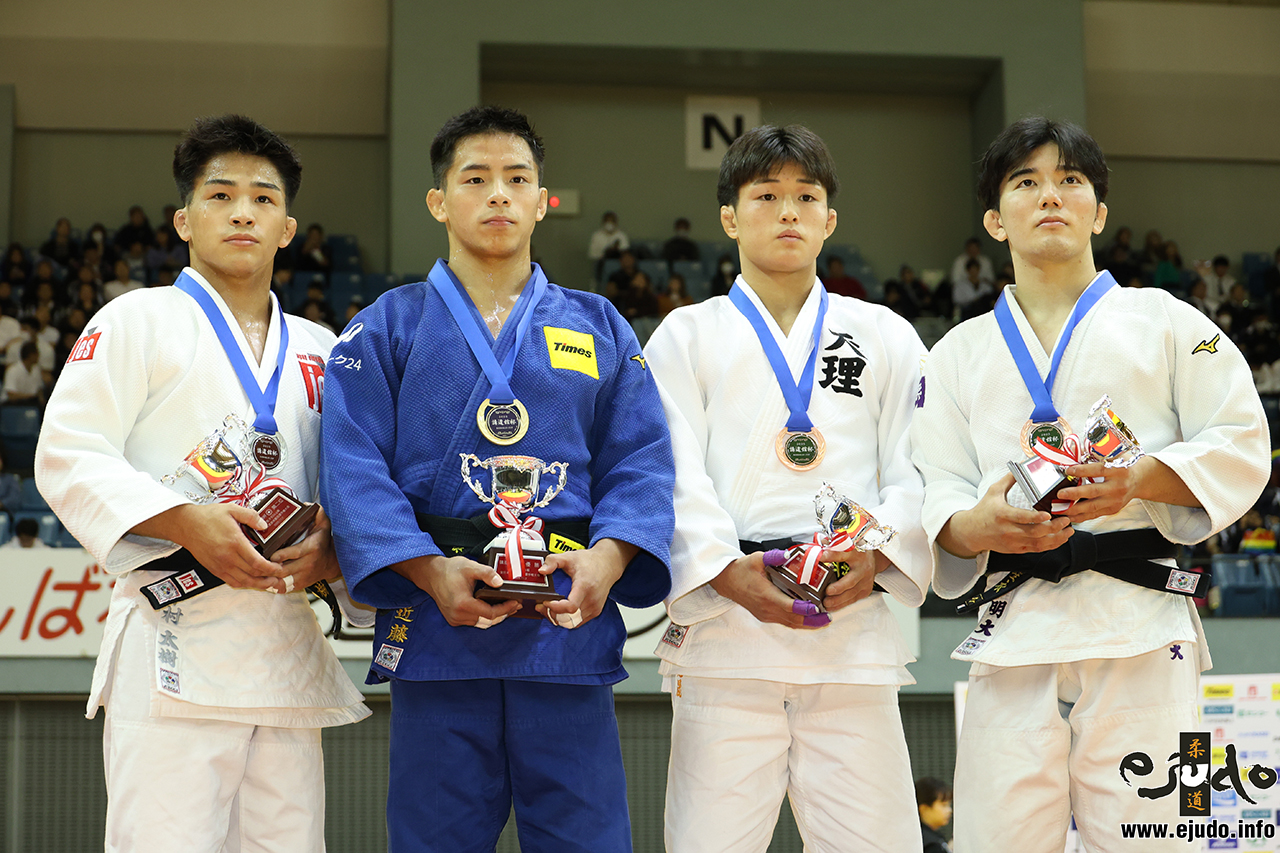 -60kg Medalists. From left, NAKAMURA, Taiki, KONDO, Hayato, ADACHI, Yusei, SATO, Sei.