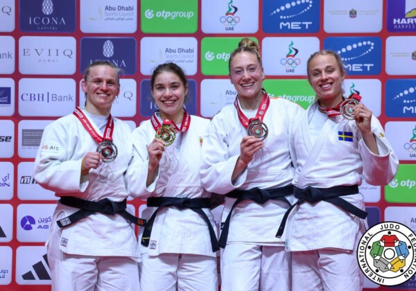 -70kg Medalists. From left, COUGHLAN, Aoife, OZBAS, Szofi, DE VOOGD, Margit, ERIKSSON, Ida.