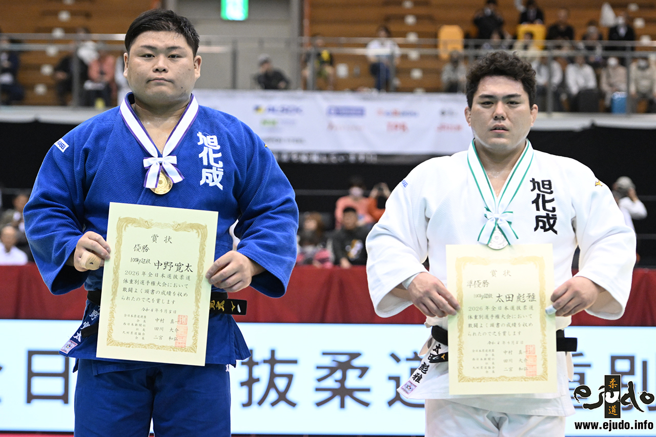 +100kg Medalists. From left, NAKANO, Kanta, OTA, Hyoga.