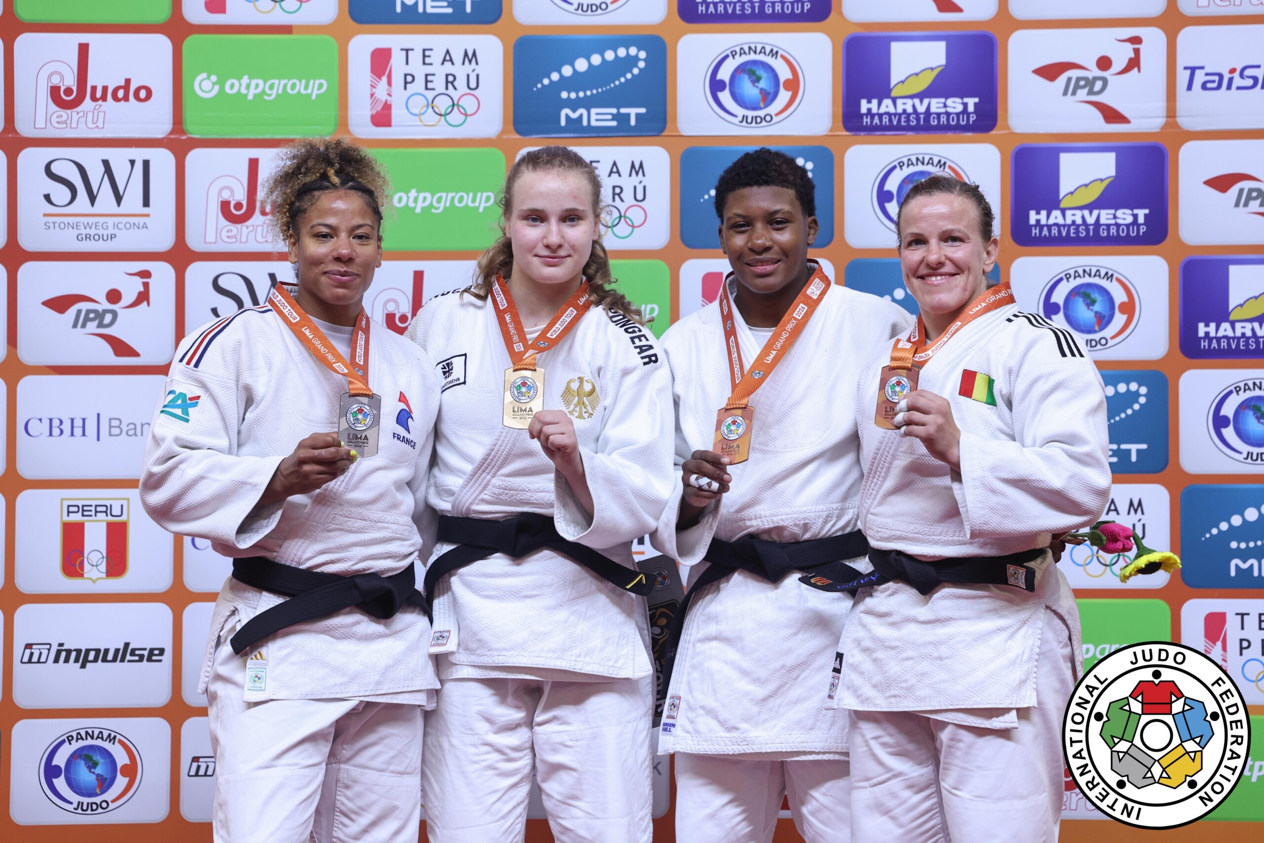 -78kg Medalists. From left, POSVITE, Fanny Estelle, NIEMEYER, Mathilda Sophie, OLAYA, Brenda, BRANSER, Marie.