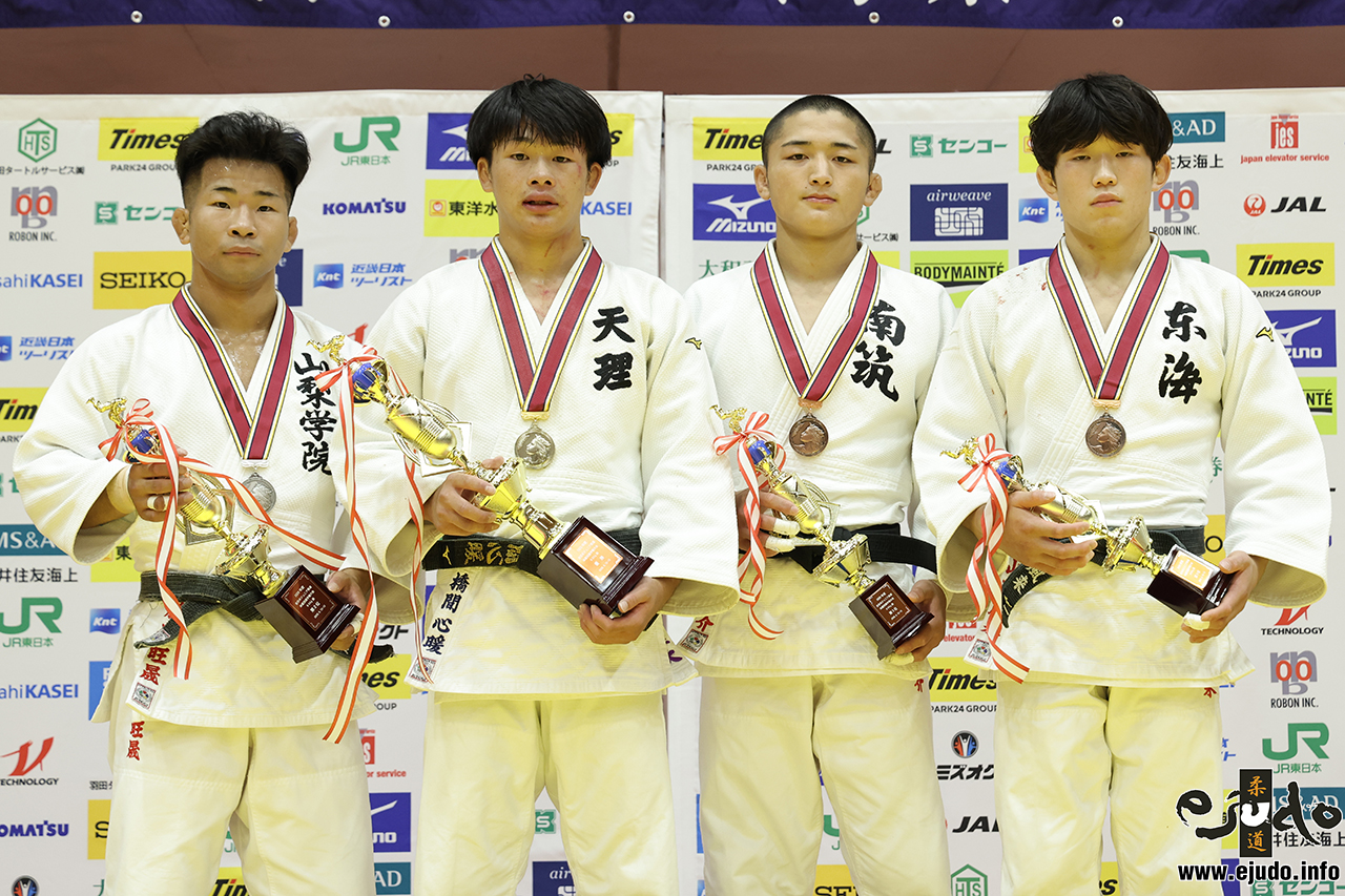 -60kg Medalists. From left, FUJIMOTO, Osei, HASHIMA, Toai, KOGA, Ryunosuke, YMAMOTO, Fuku.
