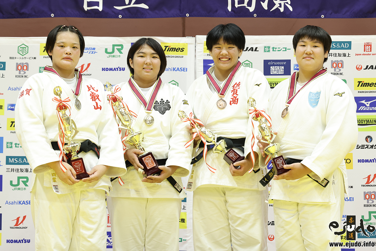 +78kg Medalists. From left, SAKAMOTO, Yotsuba, INOUE, Tomoka, INABE, Maki, MATSUMOTO, Akari.